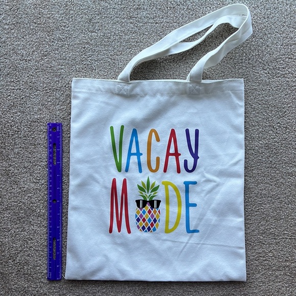 NWOT Vacay Mode Pineapple Reusable Fabric Tote Bag teacher gift - Picture 4 of 4